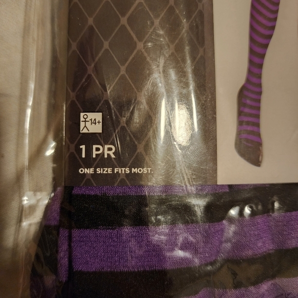 Suit Yourself Striped Tights Purple/Black Sexy Dark Academia Cosplay Theatrical - Picture 5 of 7